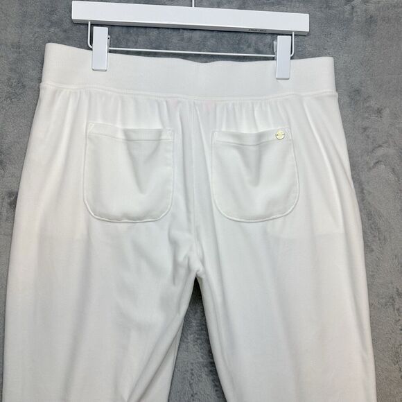 LILLY PULITZER Sheera Velour Off Shoulder Top & Mallie Pants Set Coconut White L - Picture 12 of 16